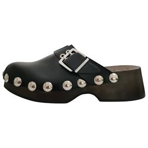 GANNI leather clog mules